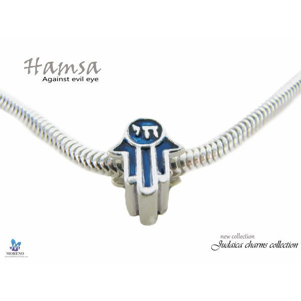 צ'ארם לצמיד חמסה עם הכיתוב חי מכסף אמיתי 925