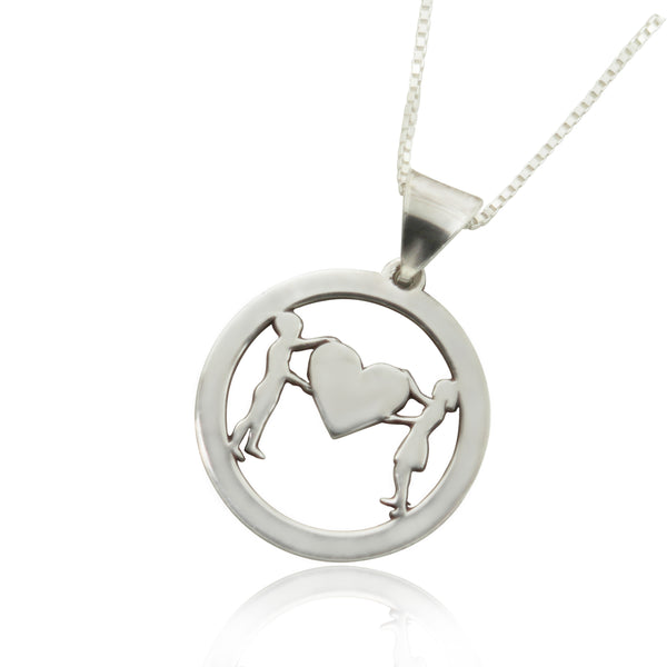 שרשרת לב לאמא מכסף