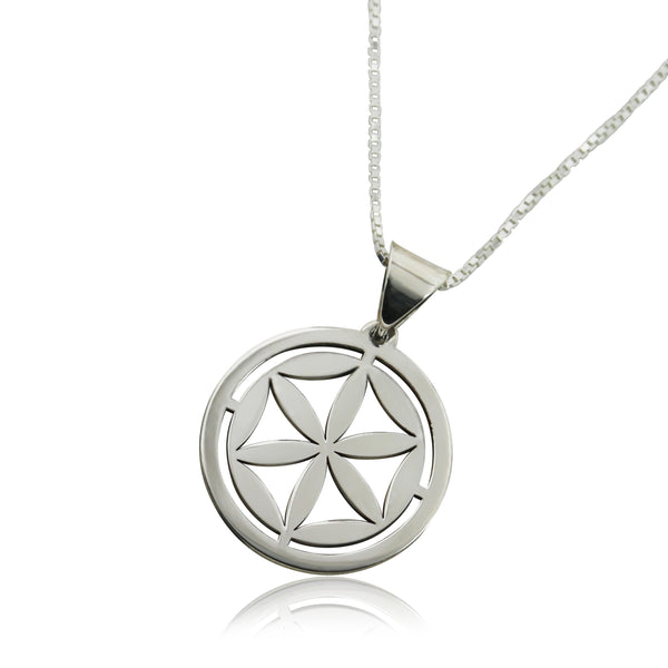 שרשרת פרח החיים מכסף