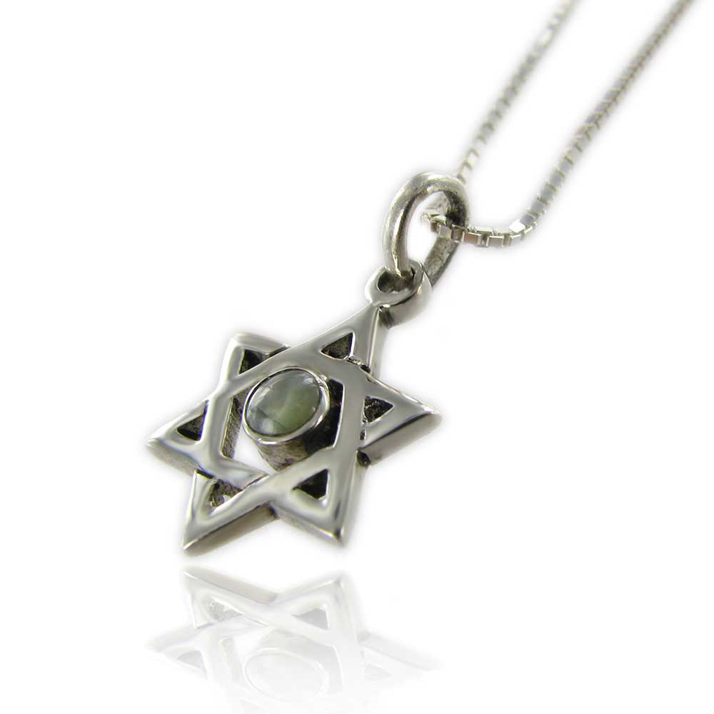 תליון מגן דוד מכסף עין החתול קריסובריל