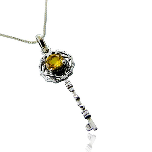 שרשרת מפתח הפרנסה עם אבן סיטרין