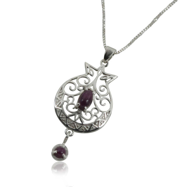 שרשרת רימון בשיבוץ אבן רובי