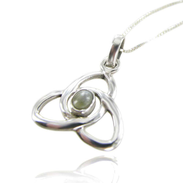 שרשרת ותליון קשר טורוס מכסף בשיבוץ אבן עין החתול קריסובריל / רובי