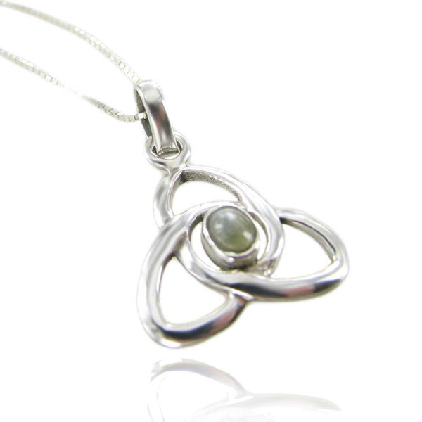 שרשרת ותליון קשר טורוס מכסף בשיבוץ אבן עין החתול קריסובריל / רובי