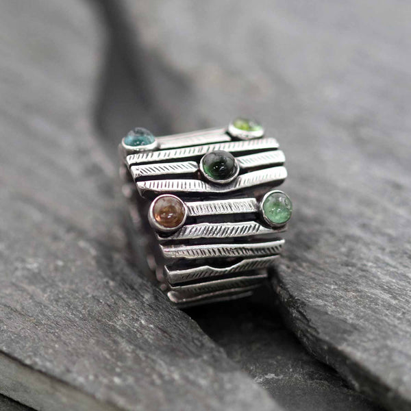 טבעת טורמלין בעבודת יד