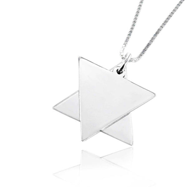 שרשרת ותליון מגן דוד מכסף אמיתי 925