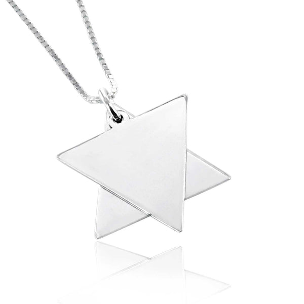 שרשרת ותליון מגן דוד מכסף אמיתי 925