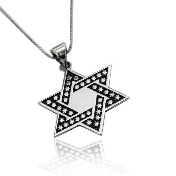 שרשרת מגן דוד מכסף לגבר