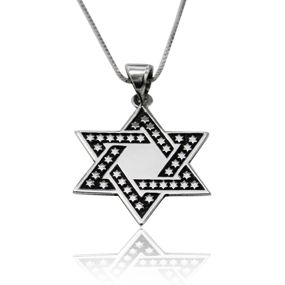 שרשרת מגן דוד מכסף לגבר