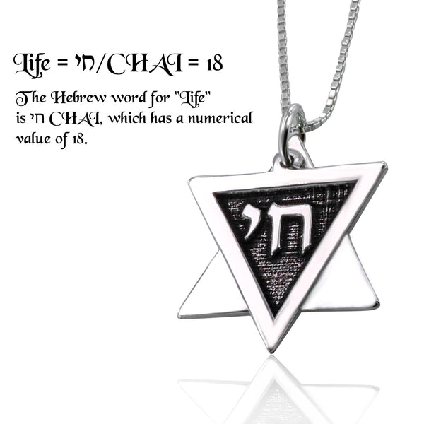 שרשרת ותליון מגן דוד בכיתוב חי