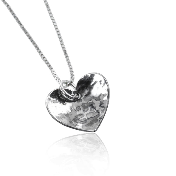 תליון לב מרוקע עדין לאישה מכסף אמיתי 925