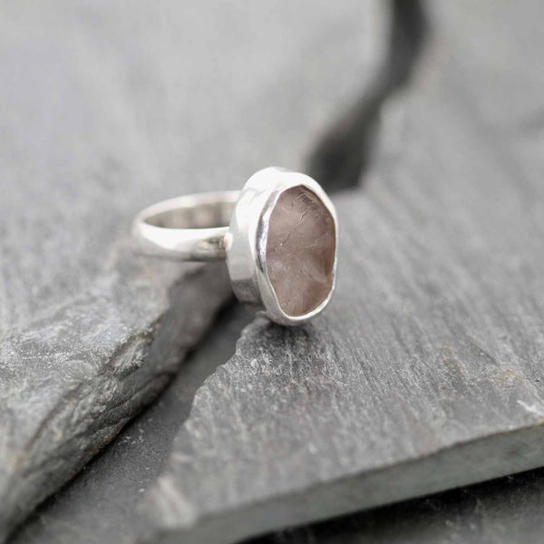 טבעת רוז קוורץ בעבודת יד