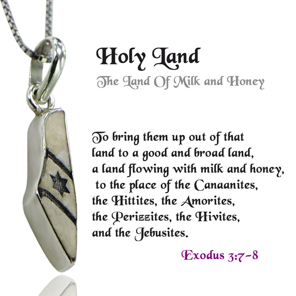 Israel map necklace STONE
